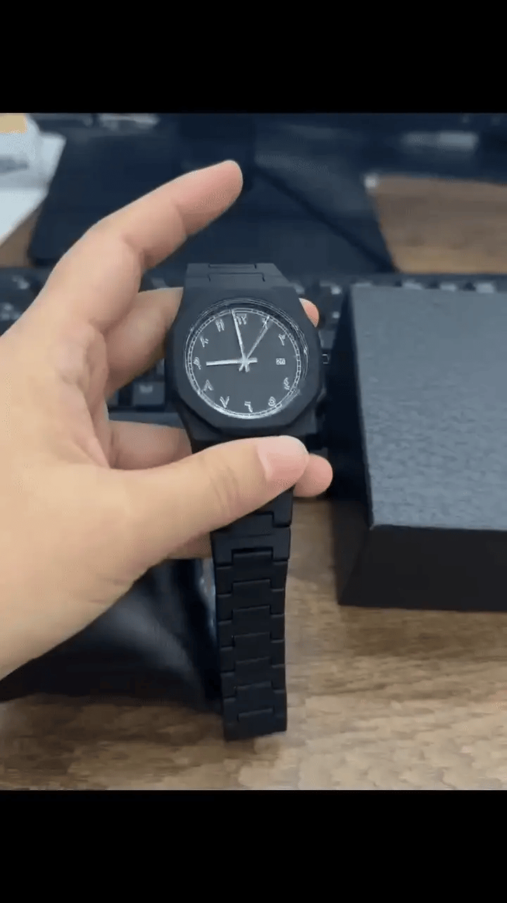 Noiraq™ Arabic Matt Black Watch | Limited Edition